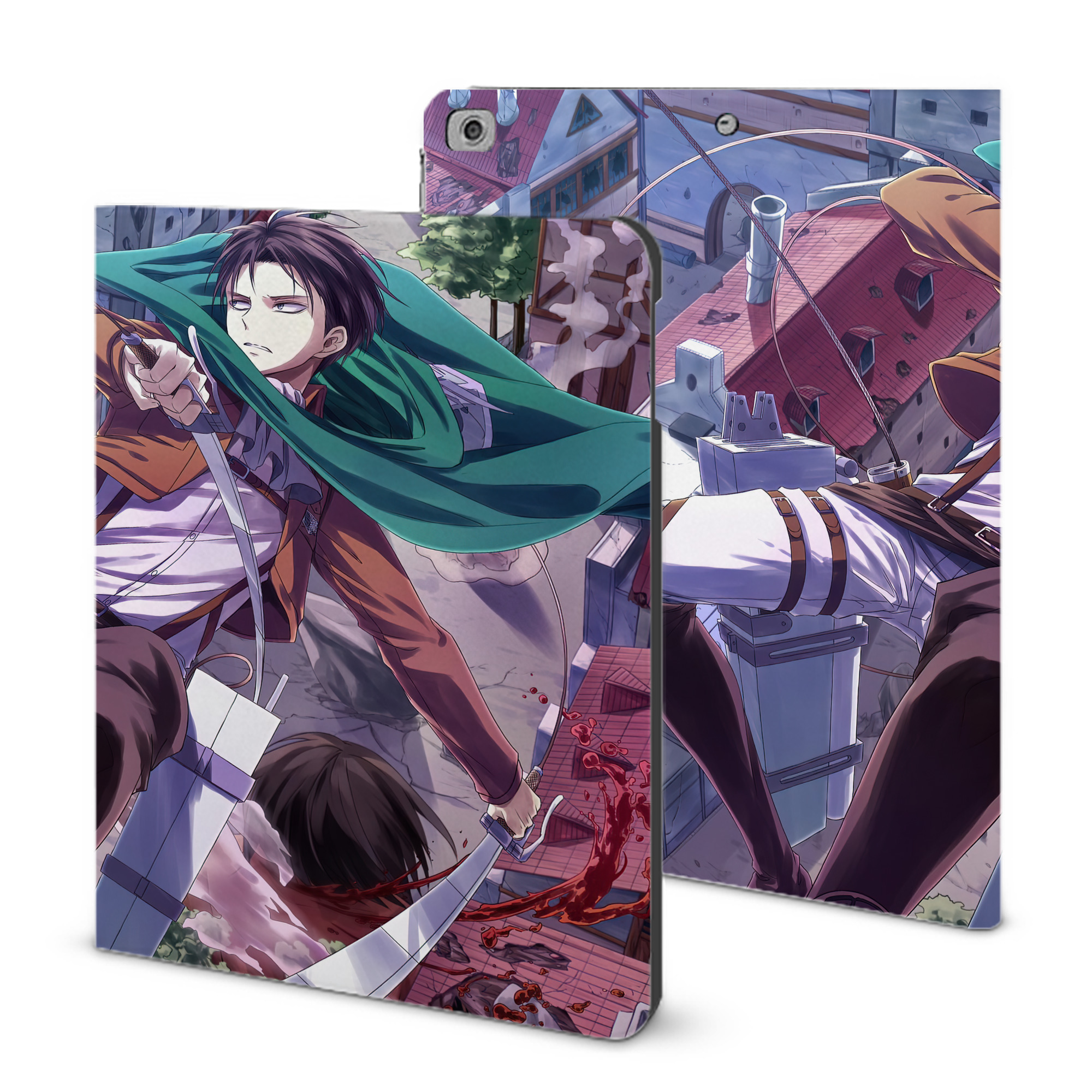（画像用） 進撃の巨人 Attack on Titan IPad ケース ブック型 PUレザー TPU 耐衝撃 軽量 薄型 ペン収納なし 全面保護 IPad 各モデル対応